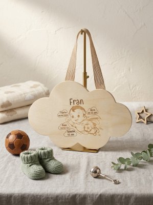 Placa decorativa personalizada de nacimiento para bebé en madera